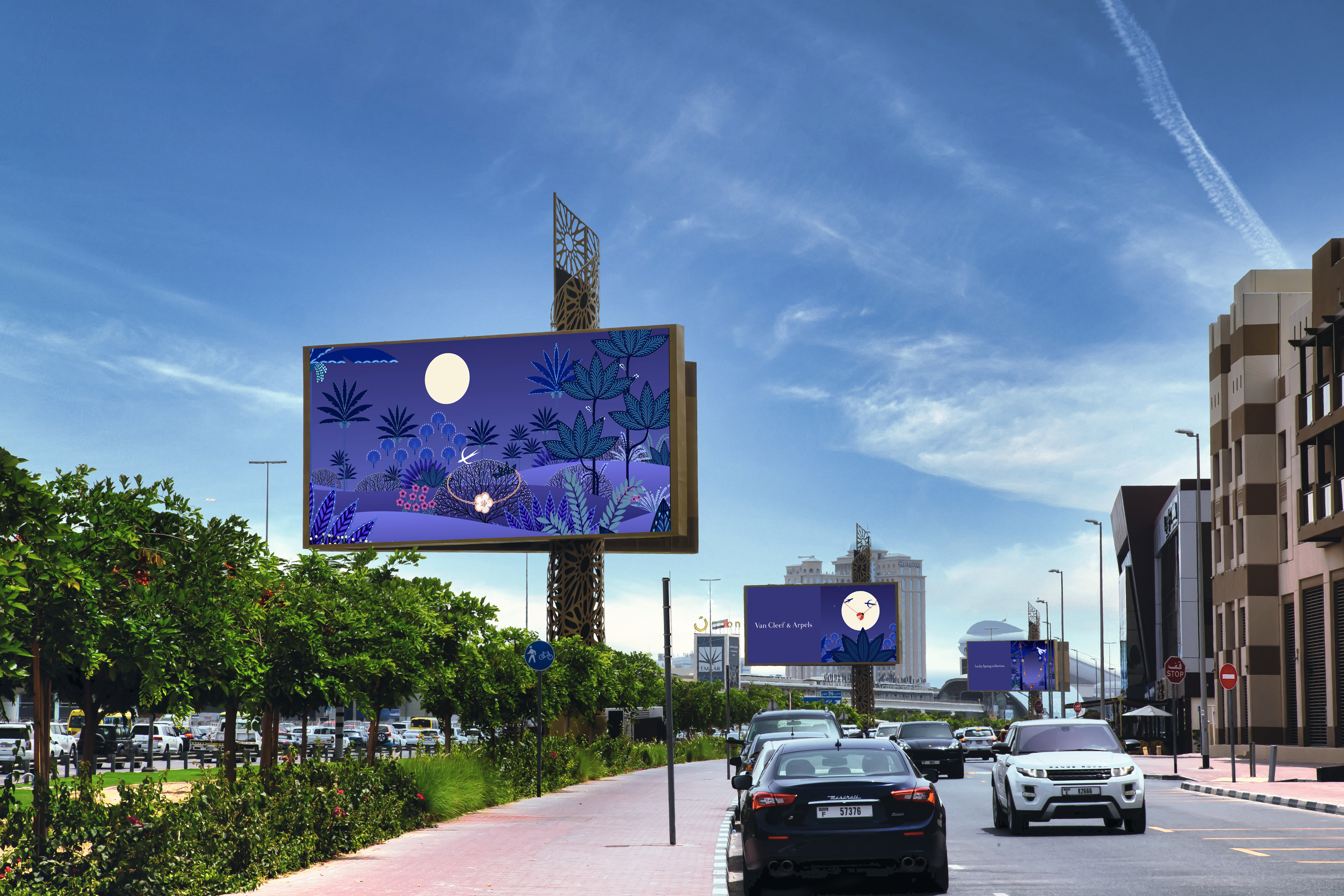 Abu Dhabi, The Triple Crown, real DOOH inventory bookable by the hour on Blindspot