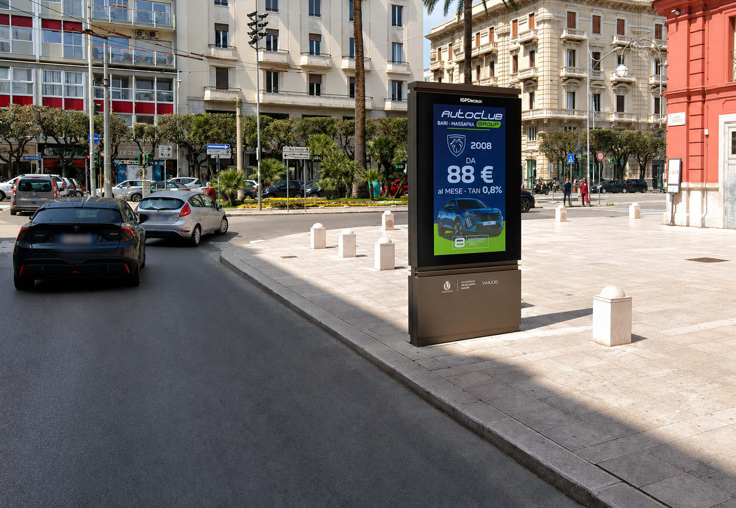 Bari, Bari roadside digital display - roadside digital panel, real DOOH inventory bookable by the hour on Blindspot