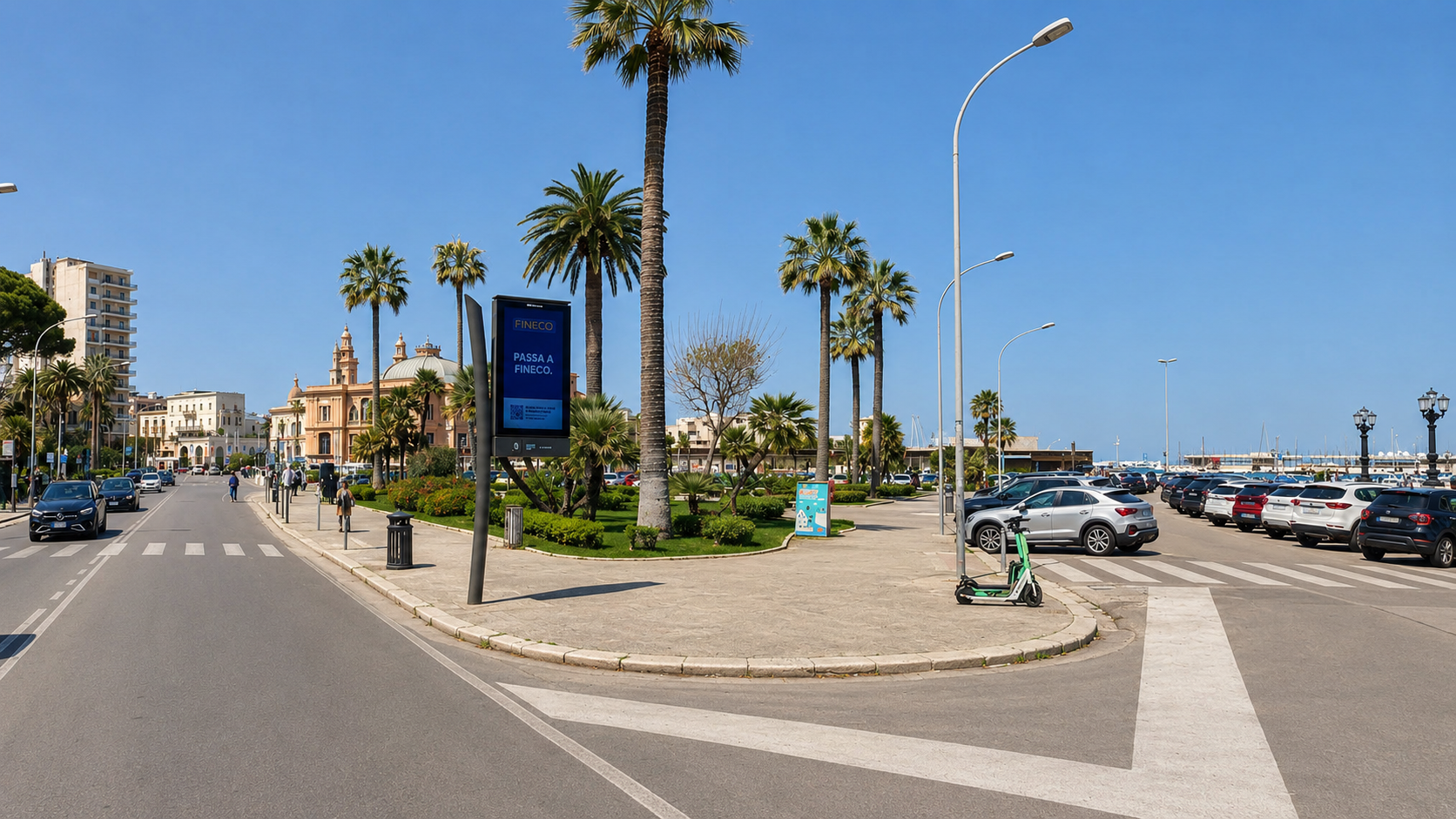 Bari, Bari transit shelter digital panel - digital out-of-home screen, real DOOH inventory bookable by the hour on Blindspot