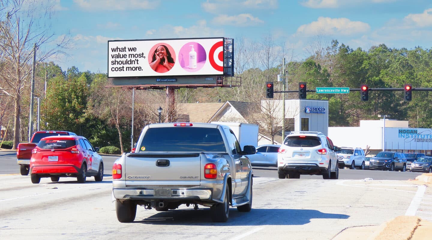 Atlanta, Lawrenceville Highway - roadside digital billboard, real DOOH inventory bookable by the hour on Blindspot