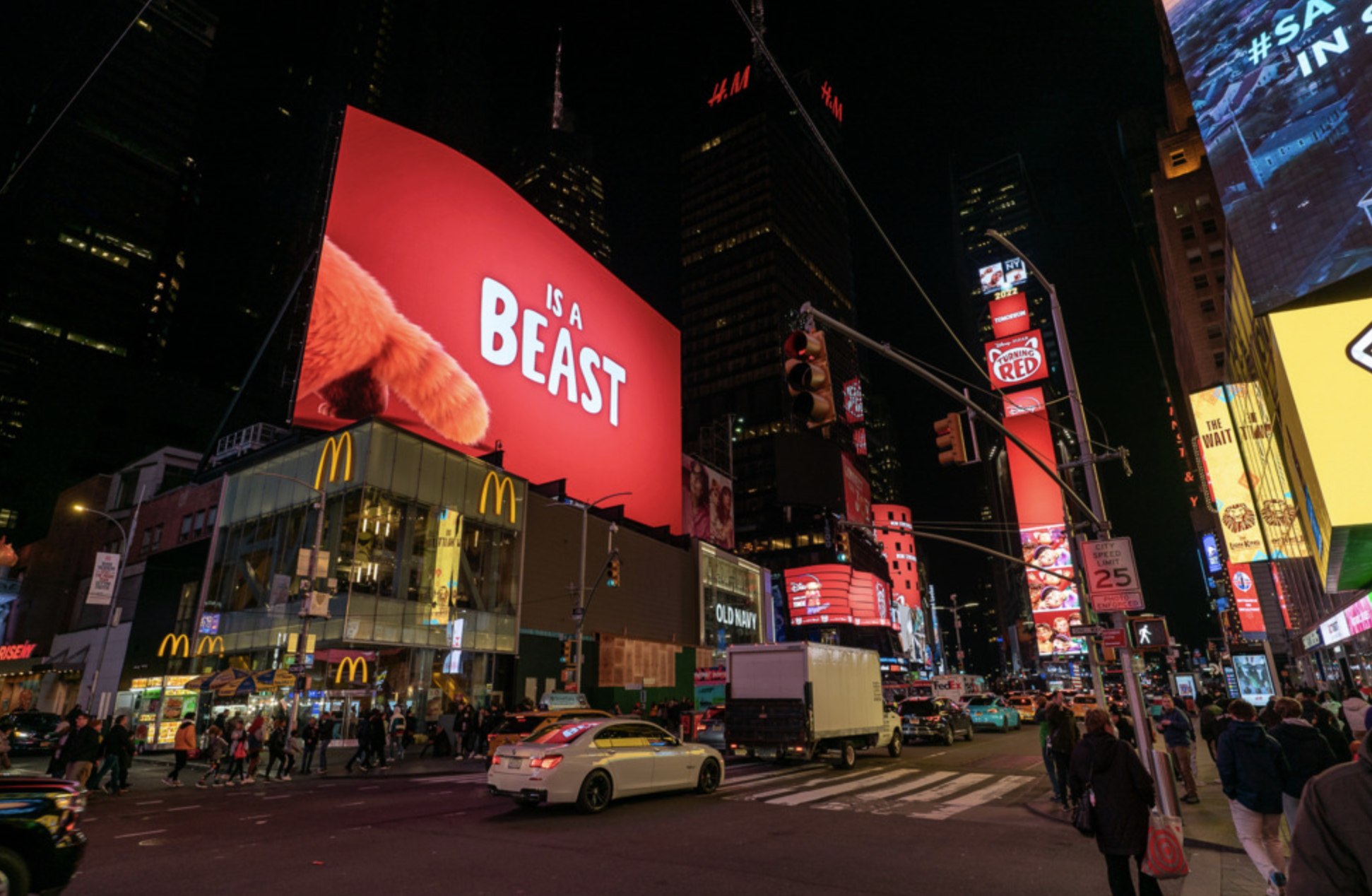 New York billboard at 630 Lee Rd, bookable by the hour on Blindspot