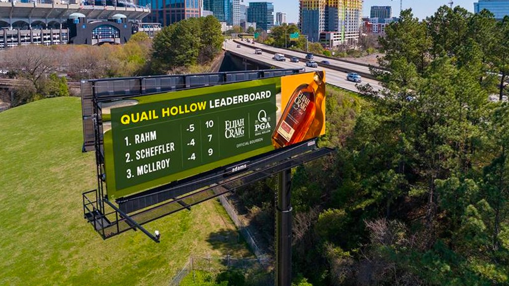 Charlotte, Quail Hollow real-time scoring digital, Charlotte, real DOOH inventory bookable by the hour on Blindspot