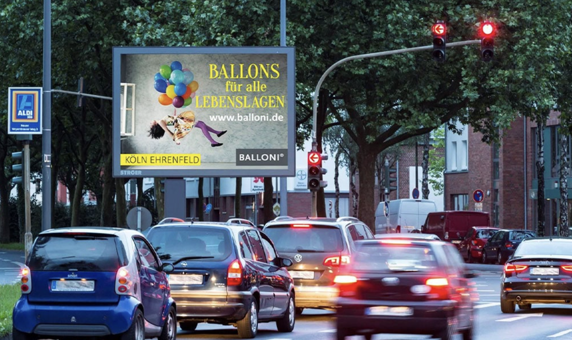 Cologne, Cologne street-level digital panel - digital out-of-home screen, real DOOH inventory bookable by the hour on Blindspot