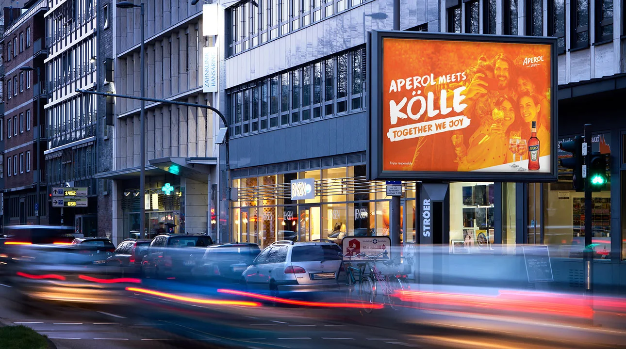 Cologne, Cologne large-format outdoor display - digital out-of-home screen, real DOOH inventory bookable by the hour on Blindspot