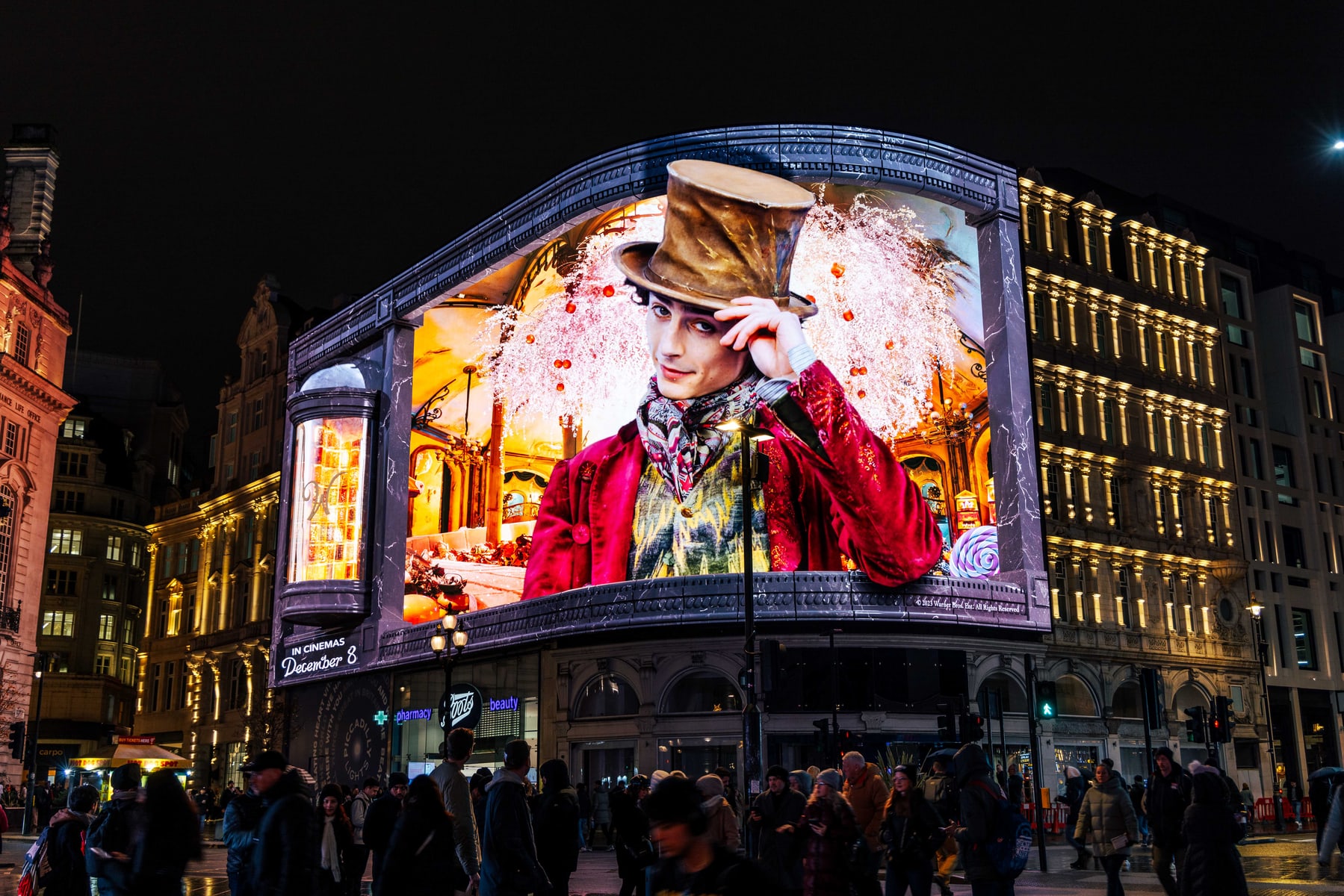Kanye West album campaign on the large Waterloo Station digital billboard in London, booked through Blindspot