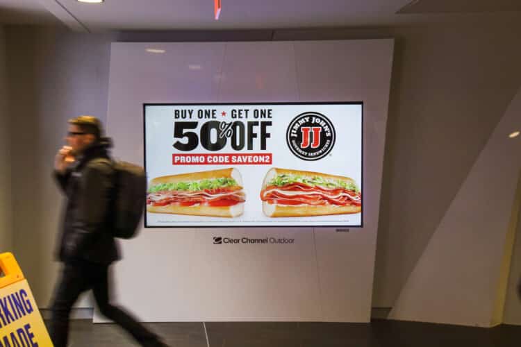 Erie, Bayfront · Dobbins Landing large-format digital, real DOOH inventory bookable by the hour on Blindspot