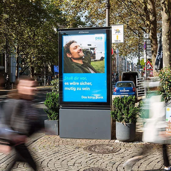 Frankfurt, City Light Poster network, real DOOH inventory bookable by the hour on Blindspot