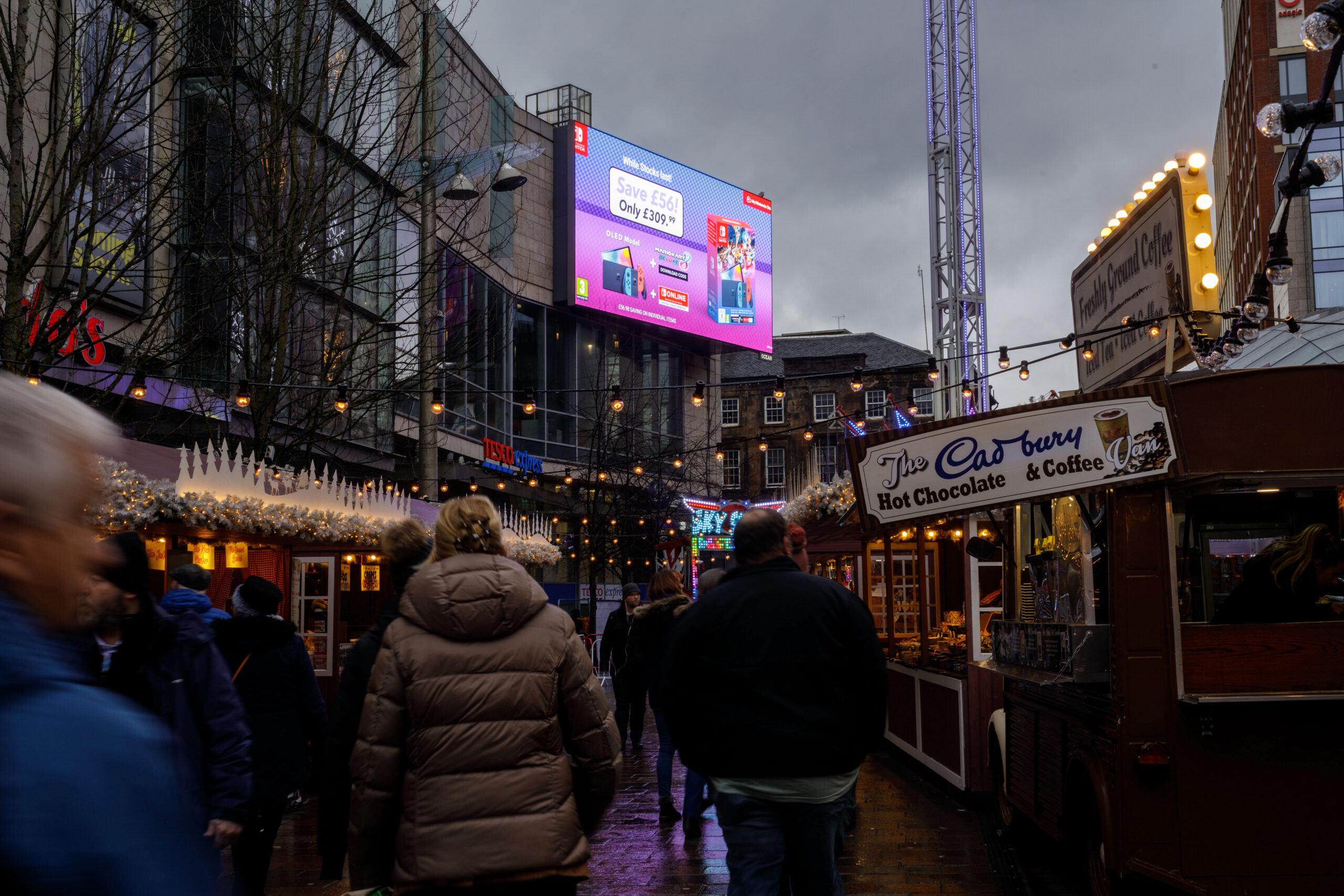 Glasgow, large-format DOOH inventory bookable by the hour on Blindspot