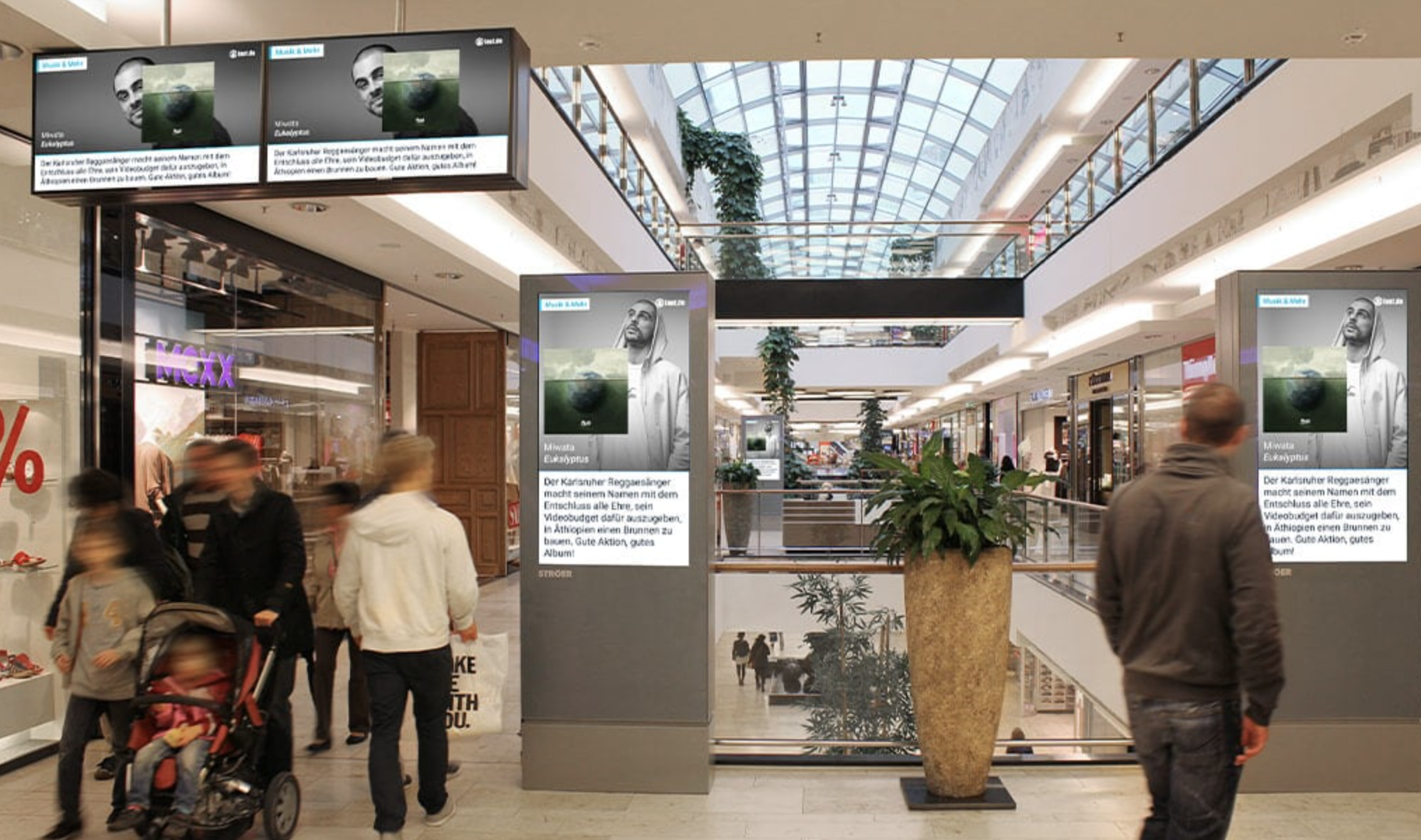 Hannover, Ernst-August Galerie Hannover - shopping mall digital screen, real DOOH inventory bookable by the hour on Blindspot