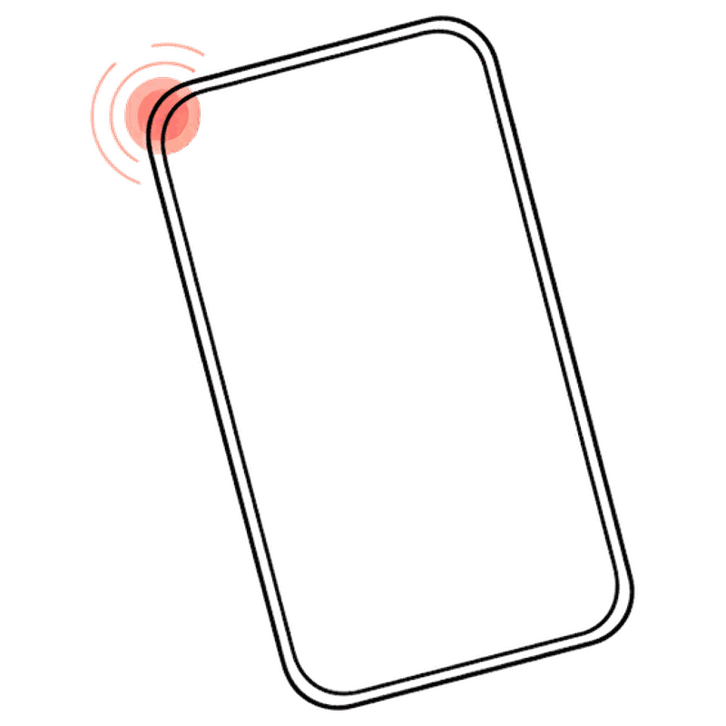 Illustrated smartphone outline with a small glowing coral signal token near its corner, representing a mobile advertising ID