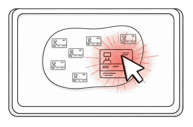 Illustrated self-serve booking map with glowing coral Blindspot DOOH screens