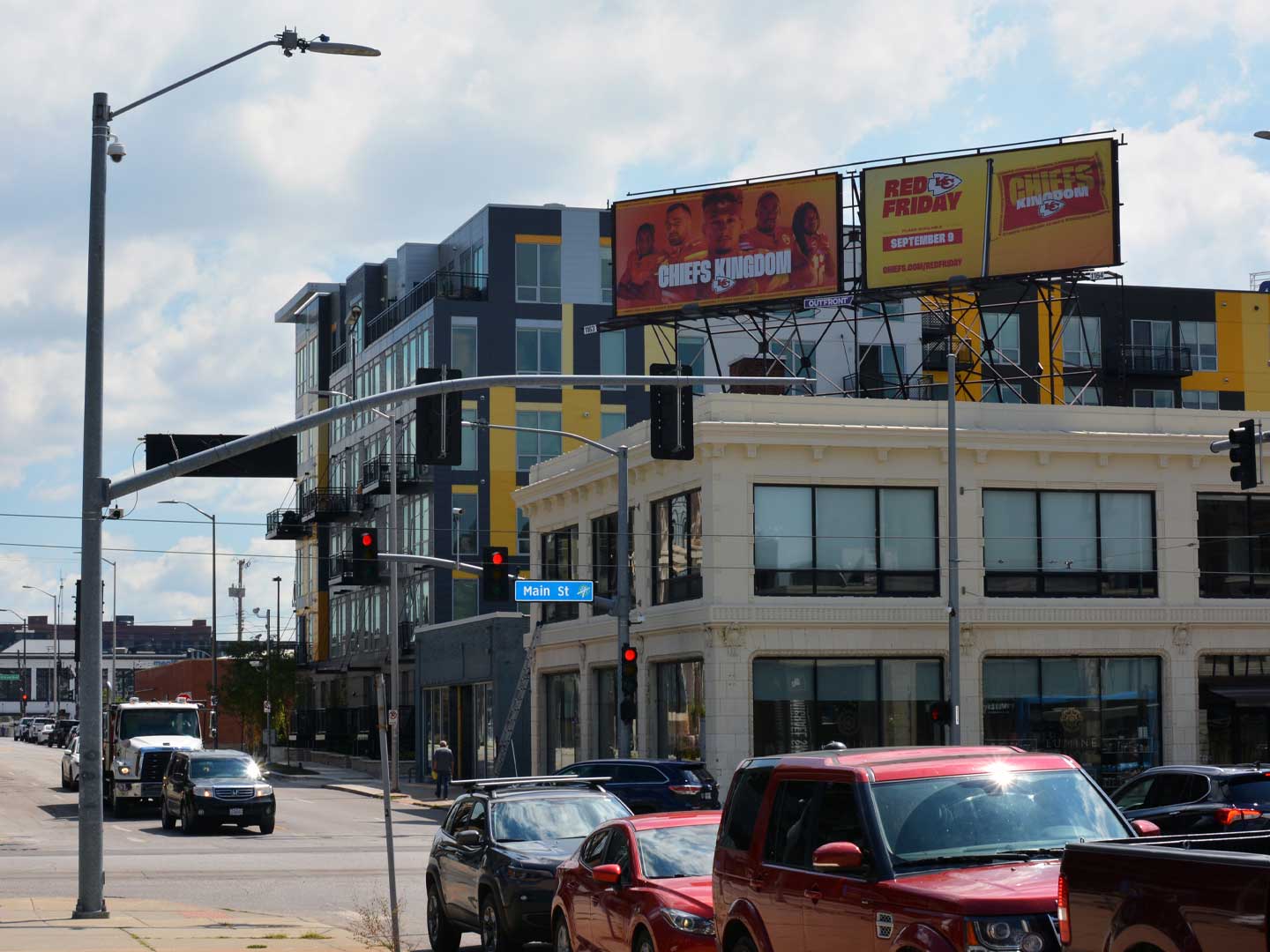 Kansas City, Kansas City billboard creative (Chiefs), real DOOH inventory bookable by the hour on Blindspot