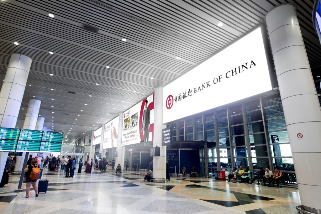 Kuala Lumpur Airport, KLIA arrivals spectacular LED screens, real DOOH inventory bookable by the hour on Blindspot