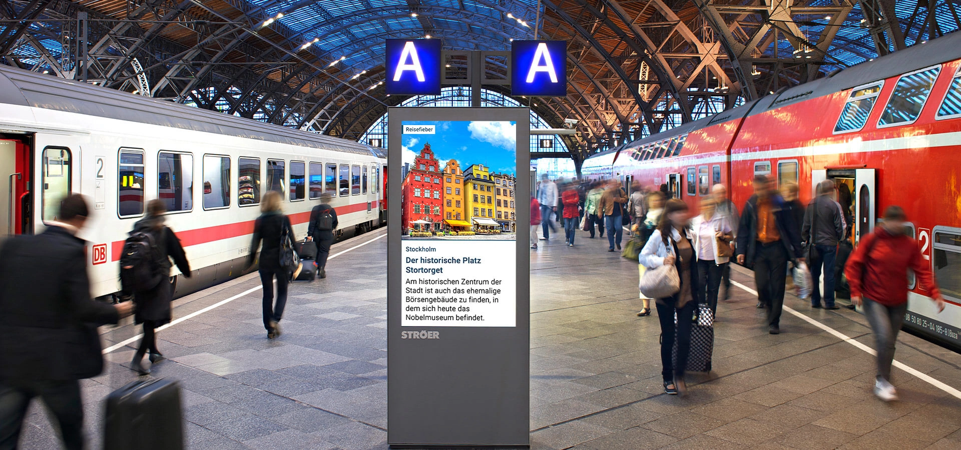 Leipzig, Leipzig Hauptbahnhof - rail station screen, real DOOH inventory bookable by the hour on Blindspot