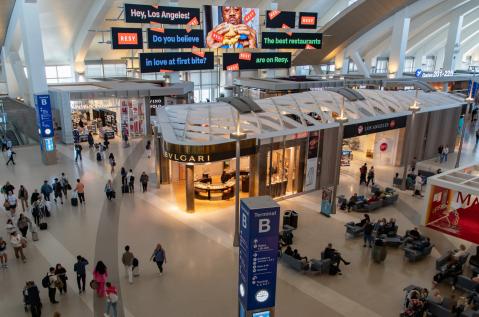 Los Angeles Airport, LAX Storyboard digital network, real DOOH inventory bookable by the hour on Blindspot