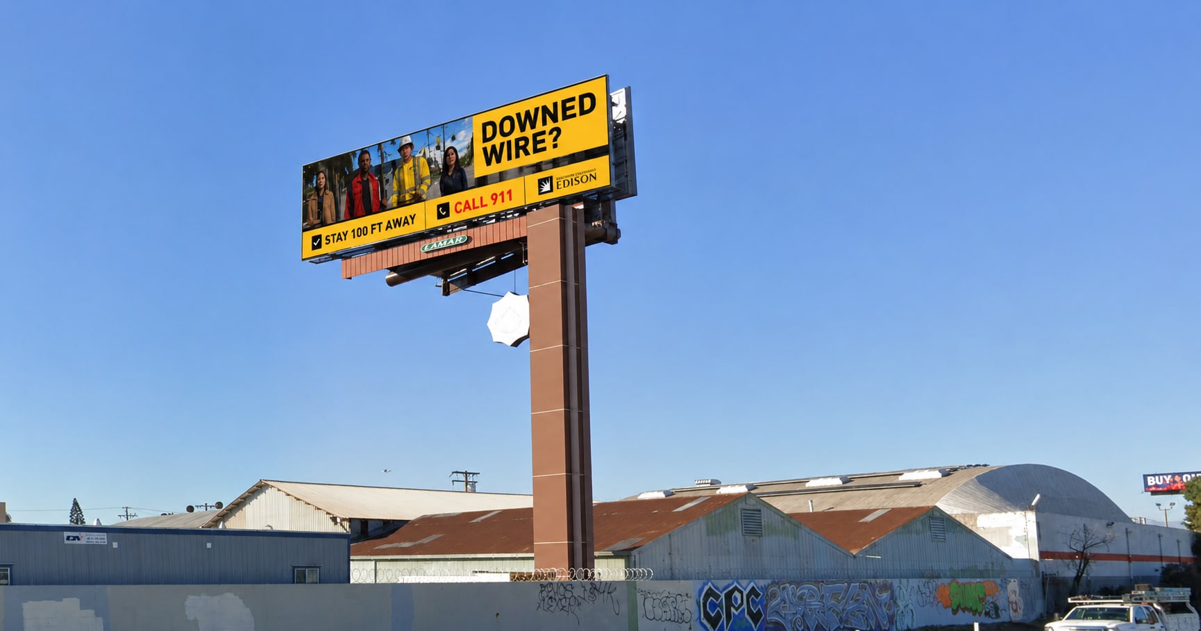 Los Angeles billboard at Long Beach Fwy, bookable by the hour on Blindspot