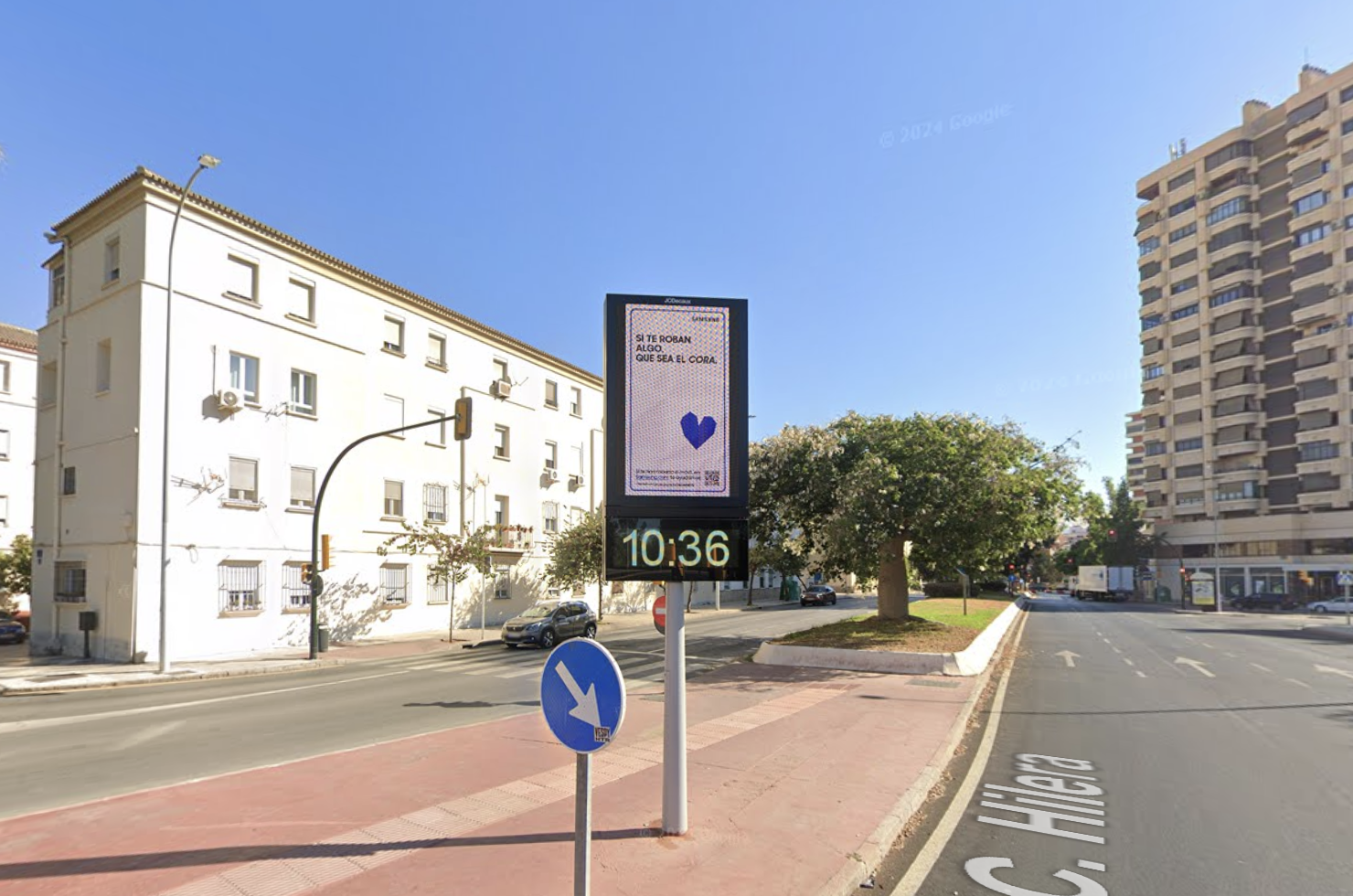 Malaga, C. Hilera - roadside digital panel, real DOOH inventory bookable by the hour on Blindspot