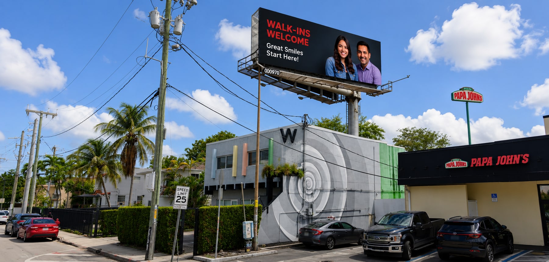 Miami billboard at 827 SW 4th Ave, bookable by the hour on Blindspot
