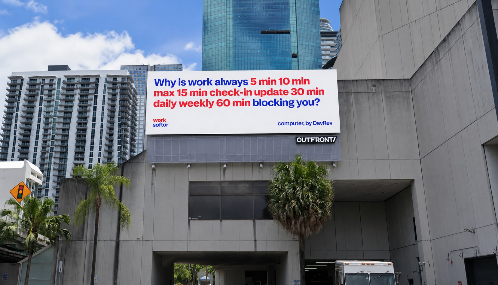 Miami billboard at 100 SE 3rd St, bookable by the hour on Blindspot