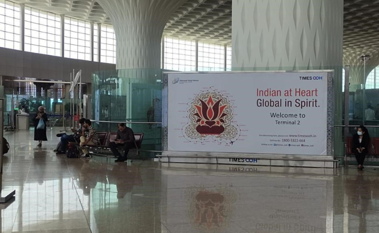Mumbai Airport, Times OOH Mumbai T2 media site, real DOOH inventory bookable by the hour on Blindspot