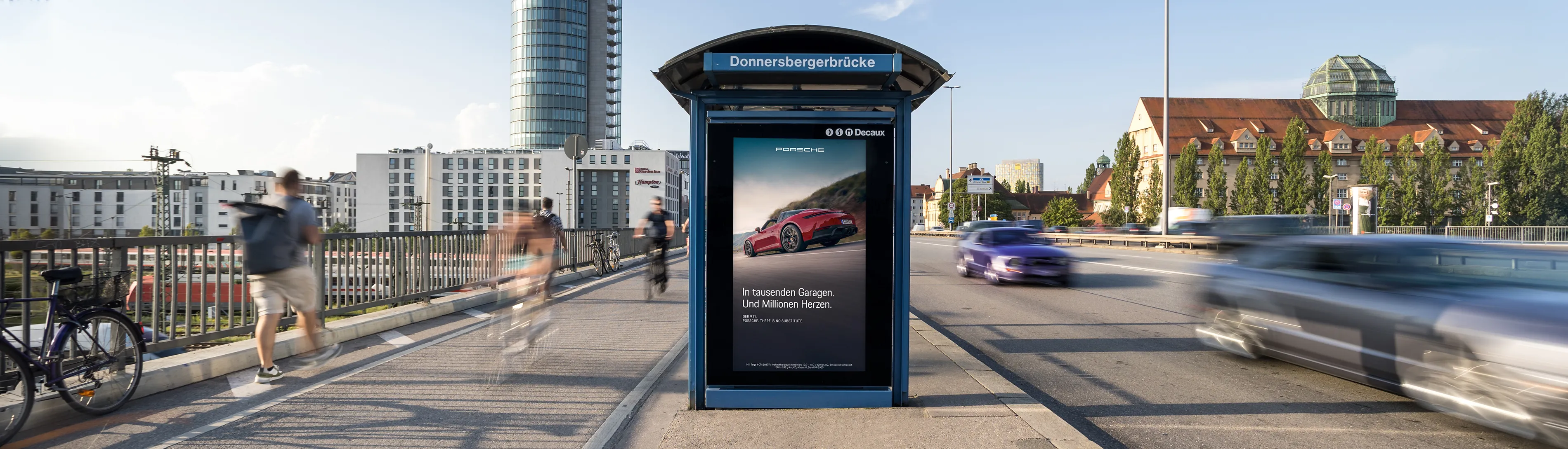 Munich, Digital City Light Poster, Munich, real DOOH inventory bookable by the hour on Blindspot