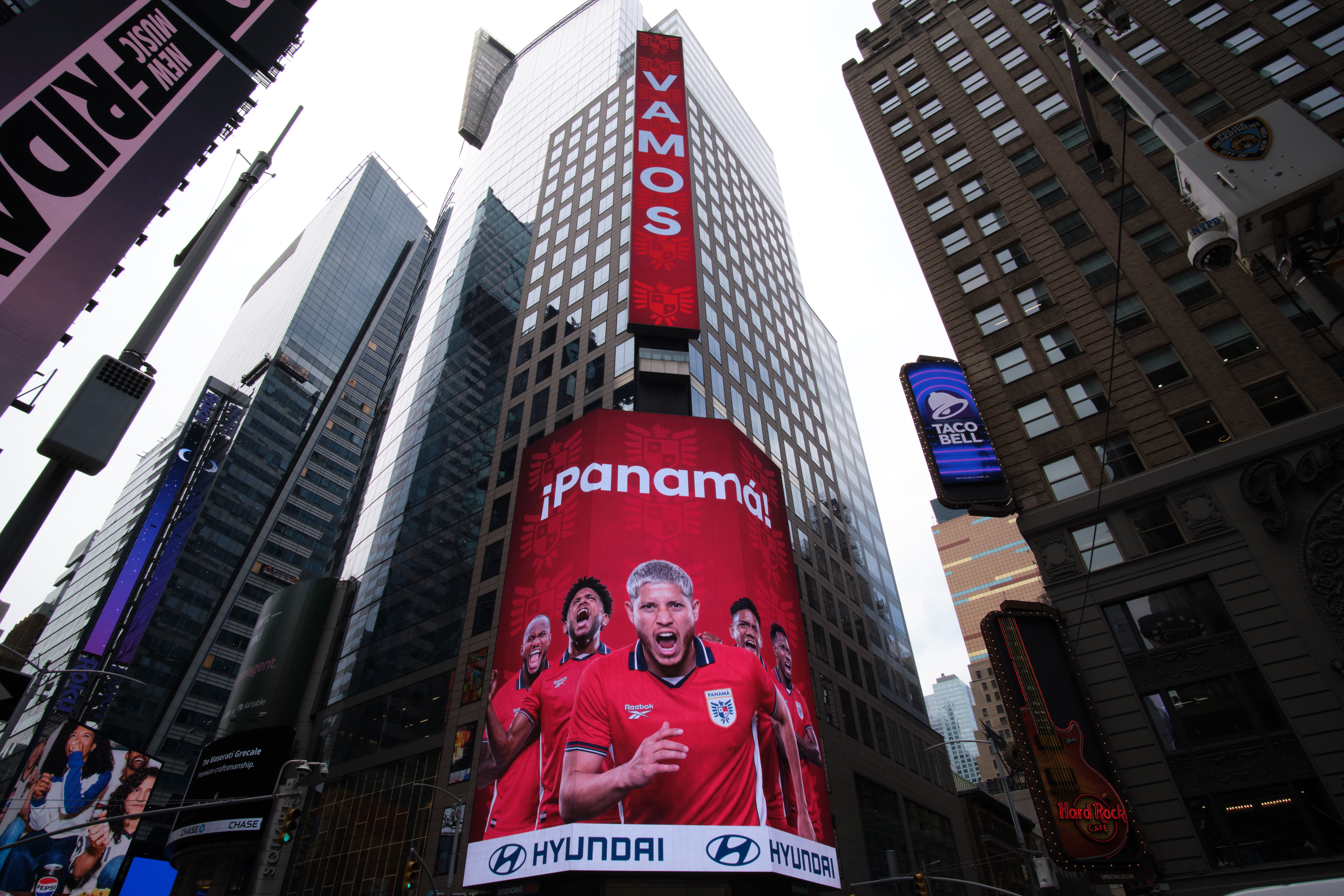 MiFi Times Square spectacular, real DOOH screens from operator partner Branded Cities, bookable by the hour on Blindspot