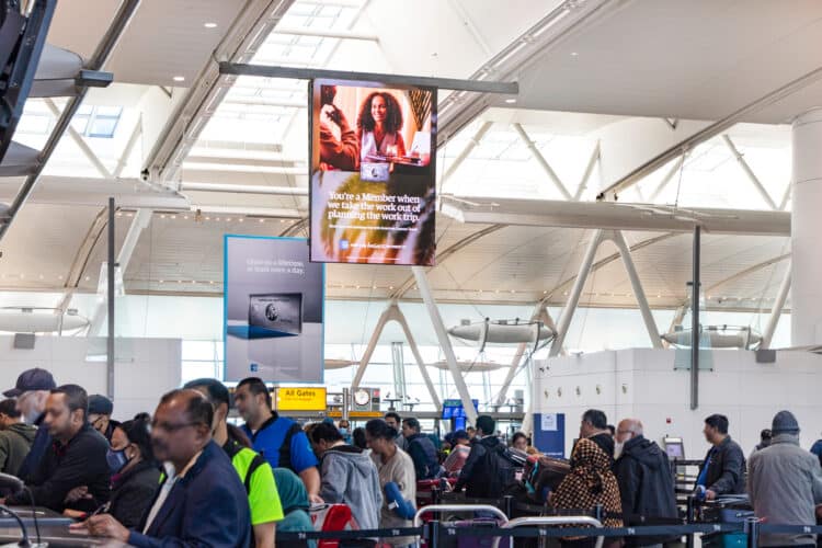 New York JFK, JFK terminal media environment, real DOOH inventory bookable by the hour on Blindspot