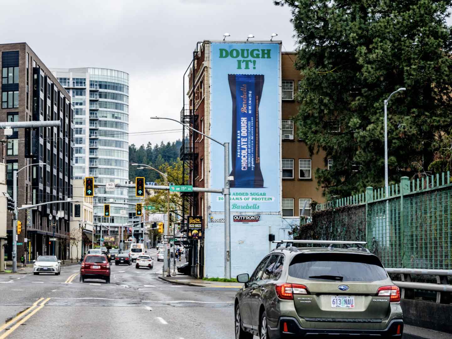 Portland, Barebells billboard, Portland, real DOOH inventory bookable by the hour on Blindspot