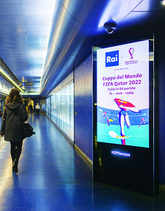Rome, Metro station screens, real DOOH inventory bookable by the hour on Blindspot