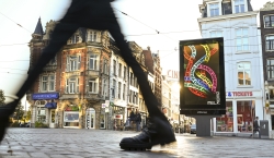 Rotterdam, DOOH street-furniture panel, Netherlands, real DOOH inventory bookable by the hour on Blindspot