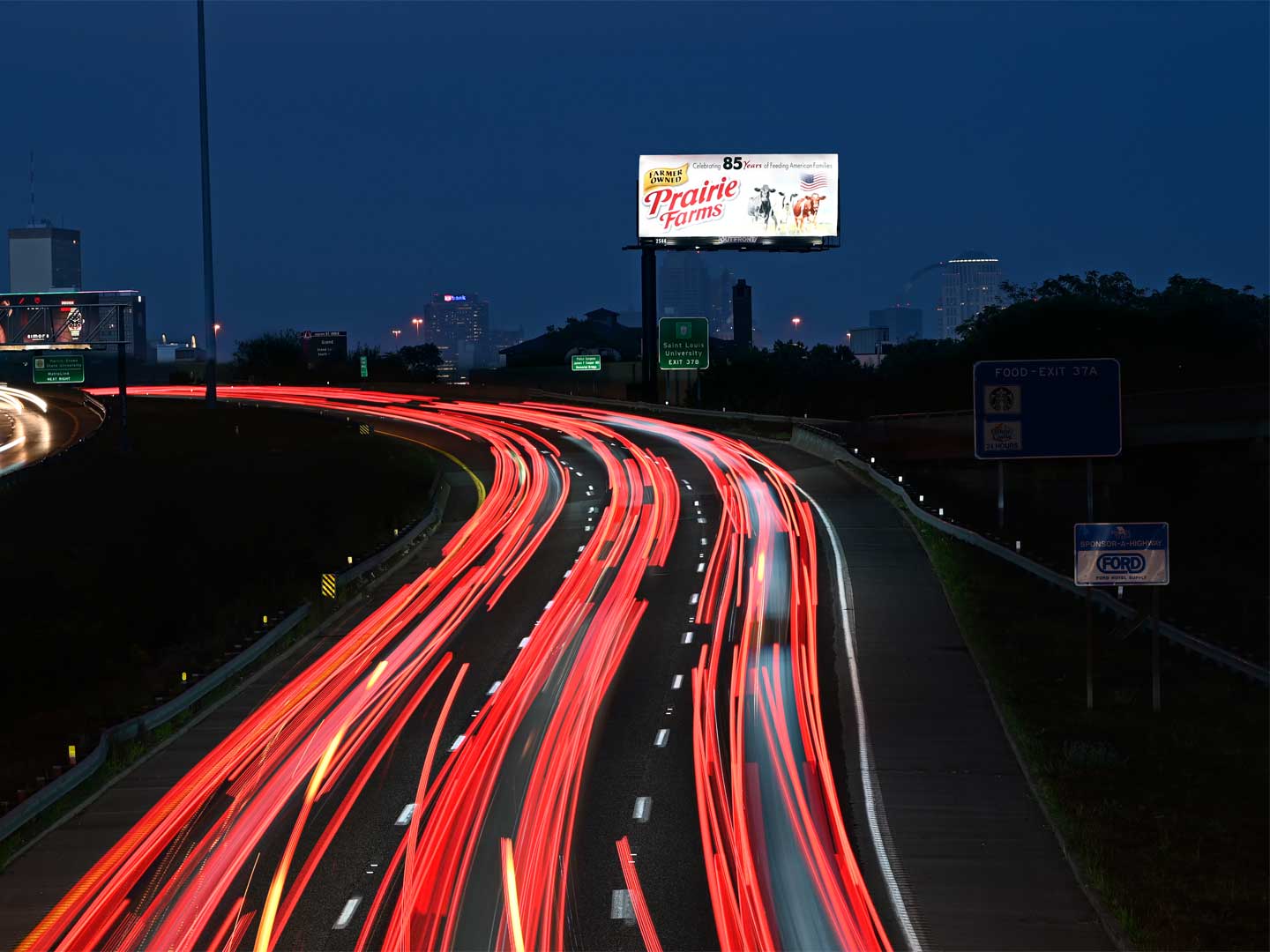 St. Louis, Prairie Farms creative, St. Louis, real DOOH inventory bookable by the hour on Blindspot