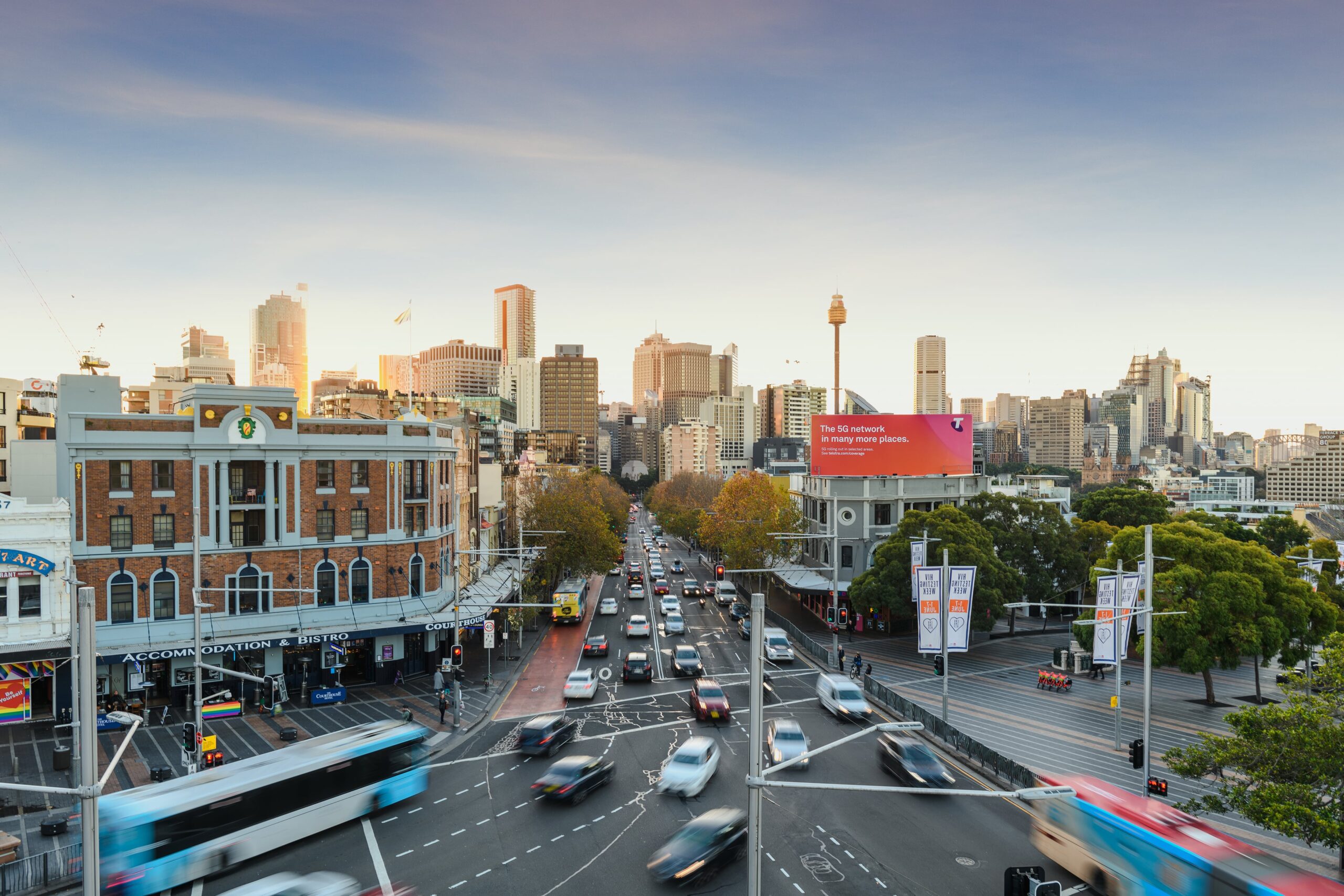 Sydney, George Street · CBD digital, real DOOH inventory bookable by the hour on Blindspot