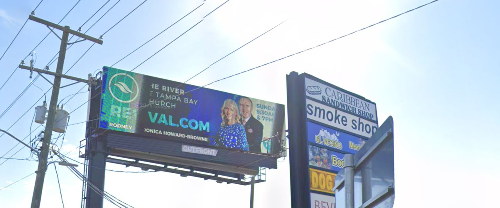 Tampa billboard at 8230 County Rd 584, bookable by the hour on Blindspot