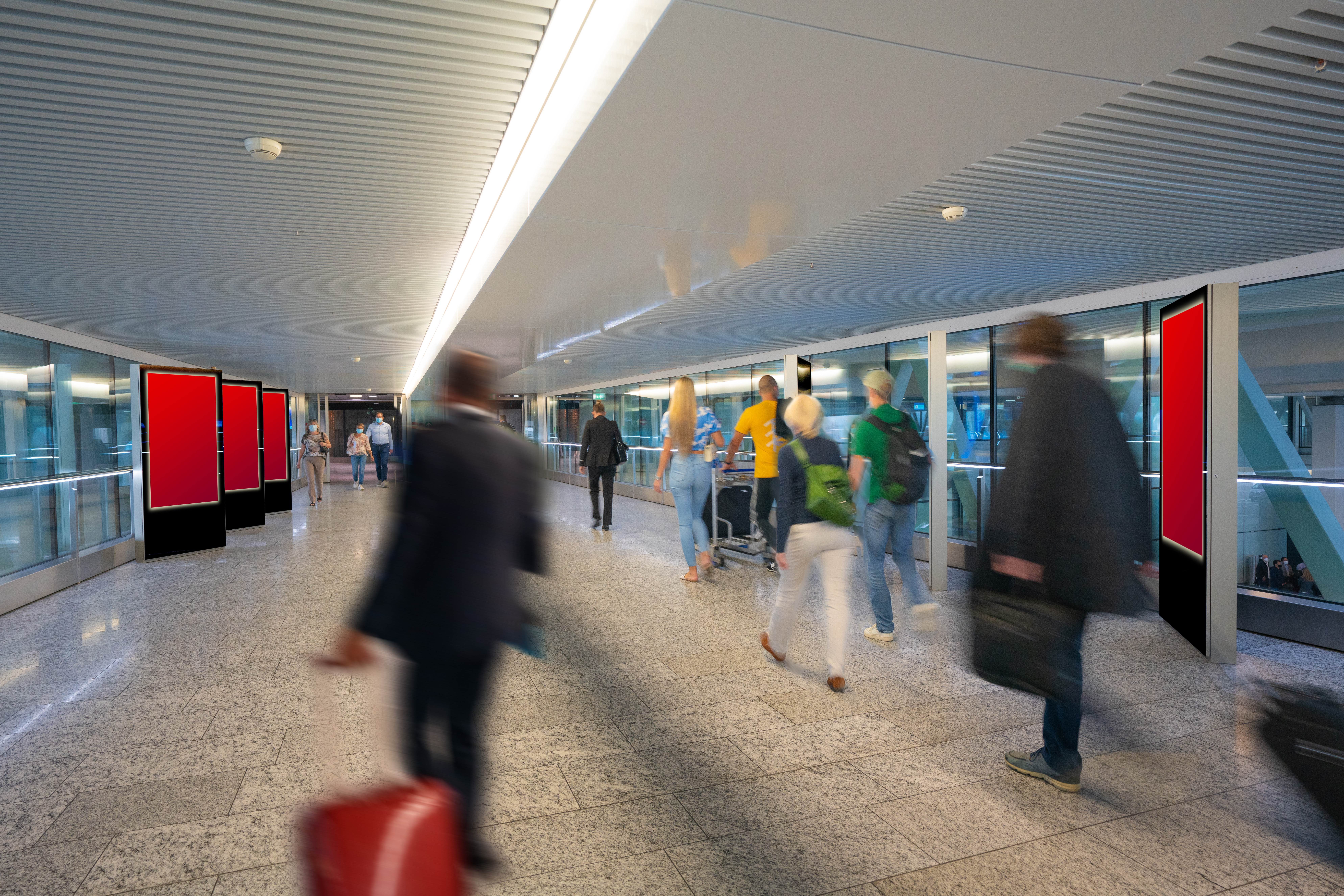 Zurich, Adwalk ePanel at Zurich Airport, real DOOH inventory bookable by the hour on Blindspot