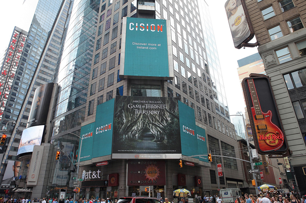 Thomson Reuters billboard view in Times Square