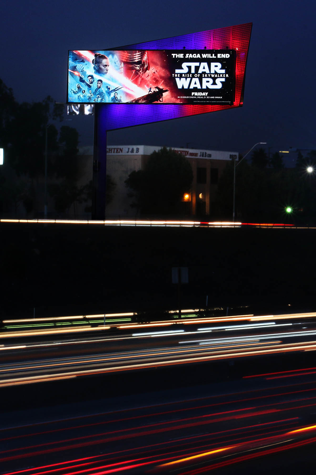 Billboard at night in Los Angeles