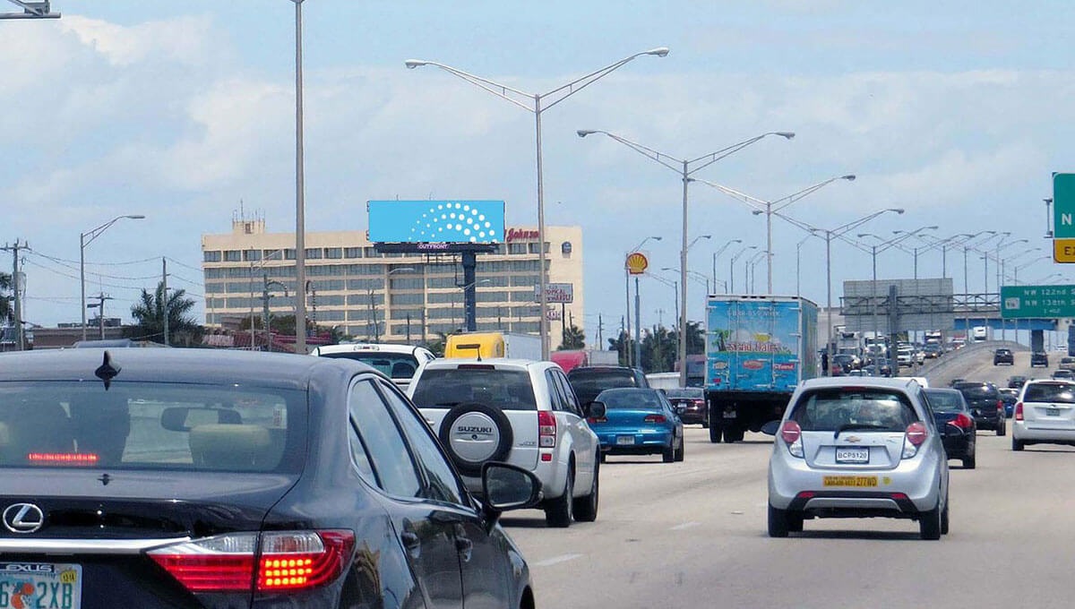 Billboard at boulevard in Miami