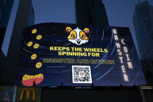 Hamster Coin on The Beast digital billboard through Blindspot