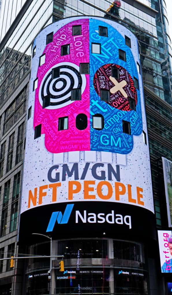 NFT People on Nasdaq billboard through Blindspot
