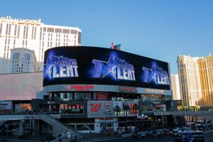 Romanii au Talent ad on billboard in Las Vegas