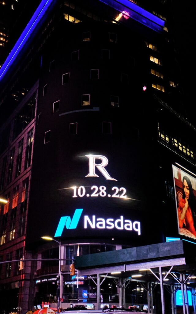 Rihanna on Nasdaq Tower digital billboard in Times Square New York