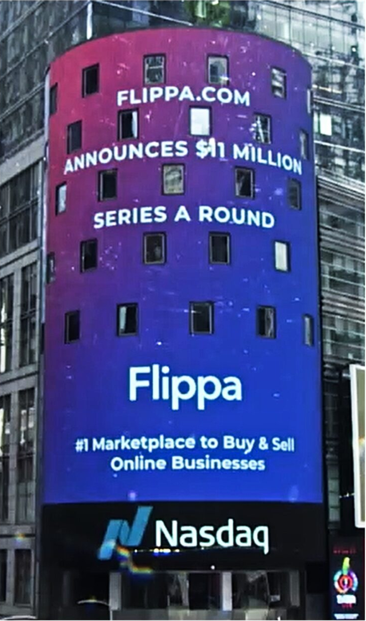 Flippa on Nasdaq billboard through Blindspot