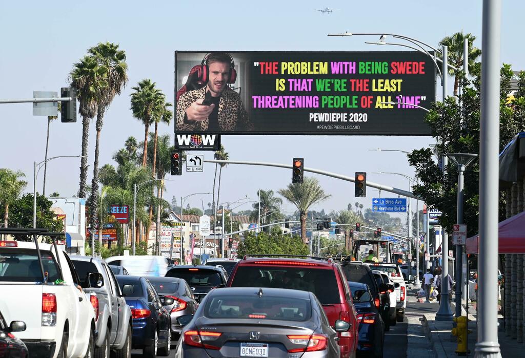 Pewdiepie billboard in LA Blindspot