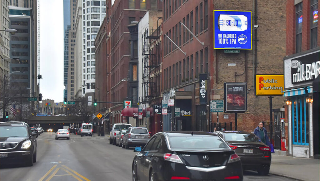 Chicago street digital bilboards on boulevard