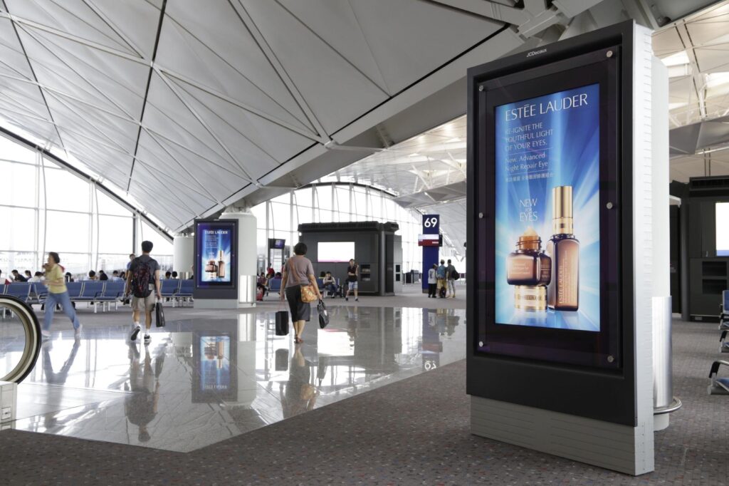 Hong Kong airport digital billboards with Blindspot