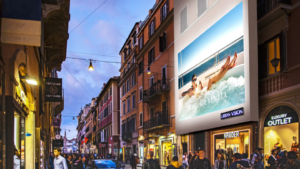 Via del Corso 37 digital billboard in Rome