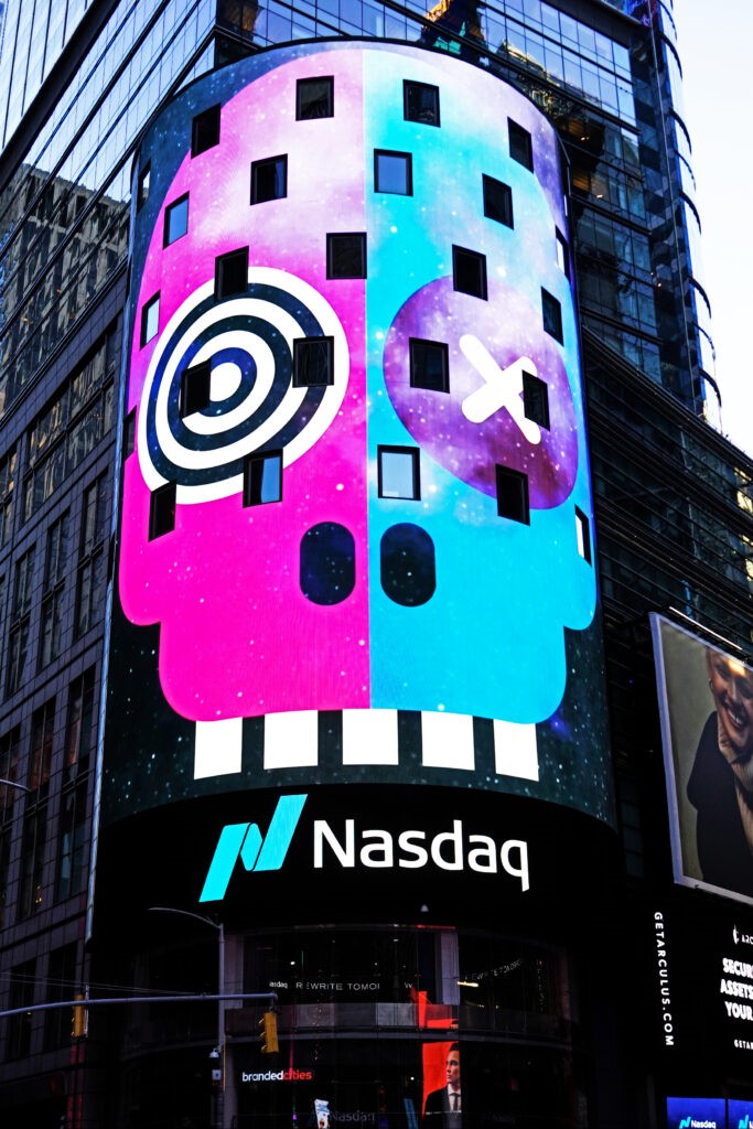 Nasdaq billboard NFT People ad by Blindspot in New York