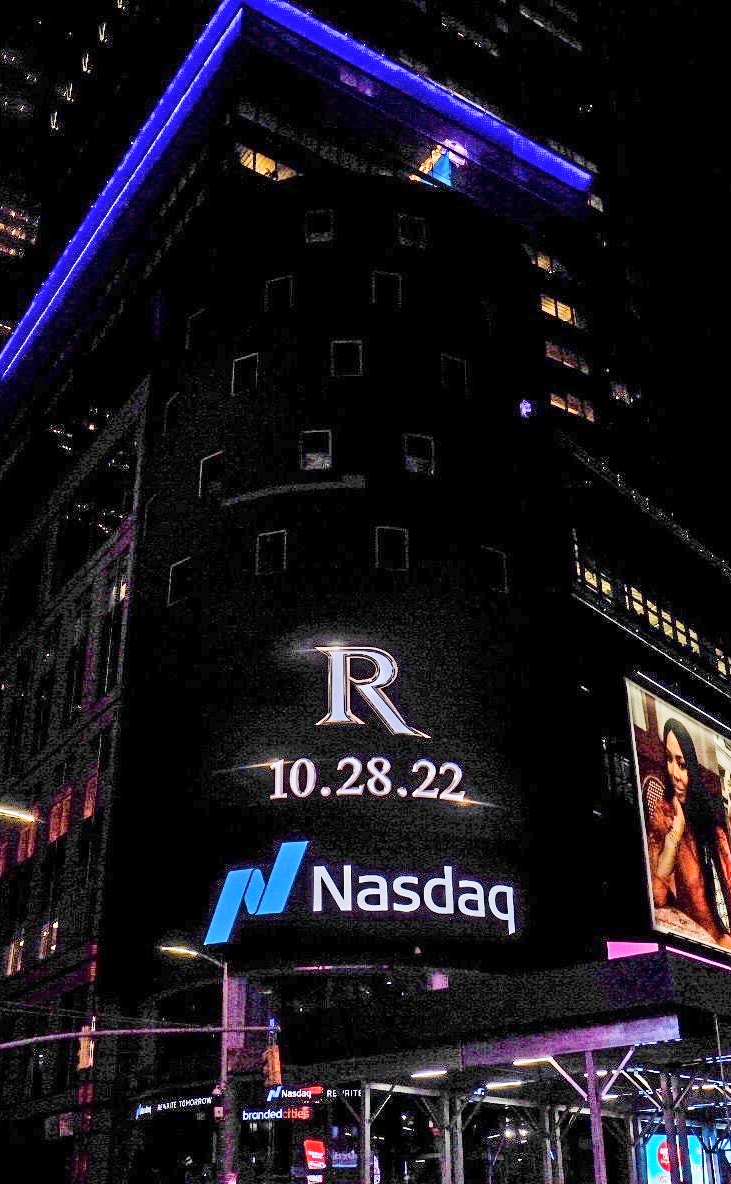 Rihanna on Nasdaq tower digital billboard