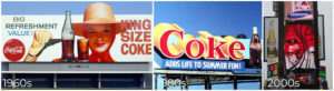 Coca Cola difference between 1960 and 2000- outdoor led billboard
