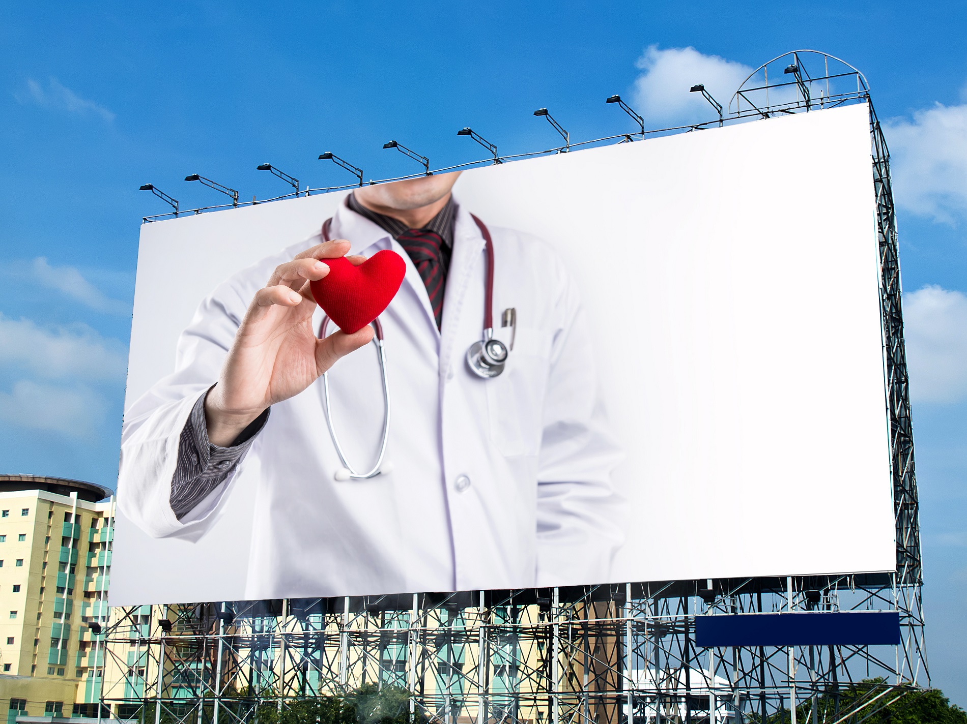 An image of a medical billboard displaying powerful messages for health awareness